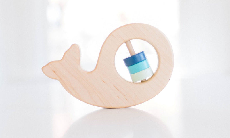 Whale Wooden Baby Rattle-zoom-