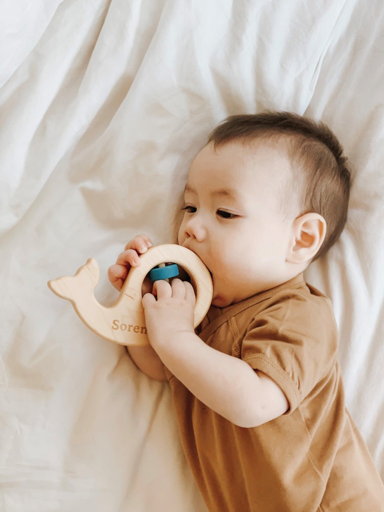 Whale Wooden Baby Rattle - Aware House