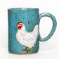 White Chicken Blue Spangled Mug