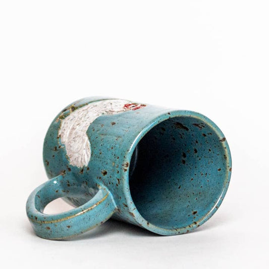White Chicken Blue Spangled Mug
