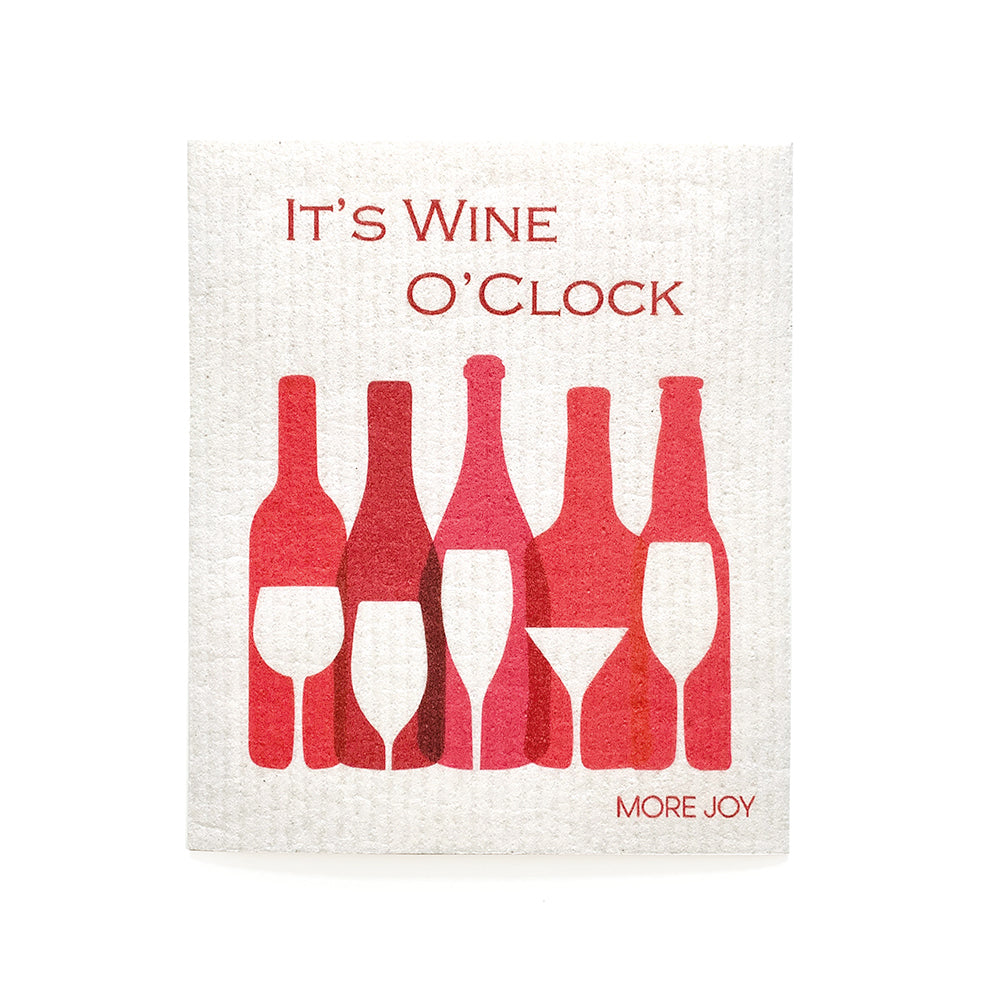 Wine O'Clock Swedish Dishcloth-zoom-1