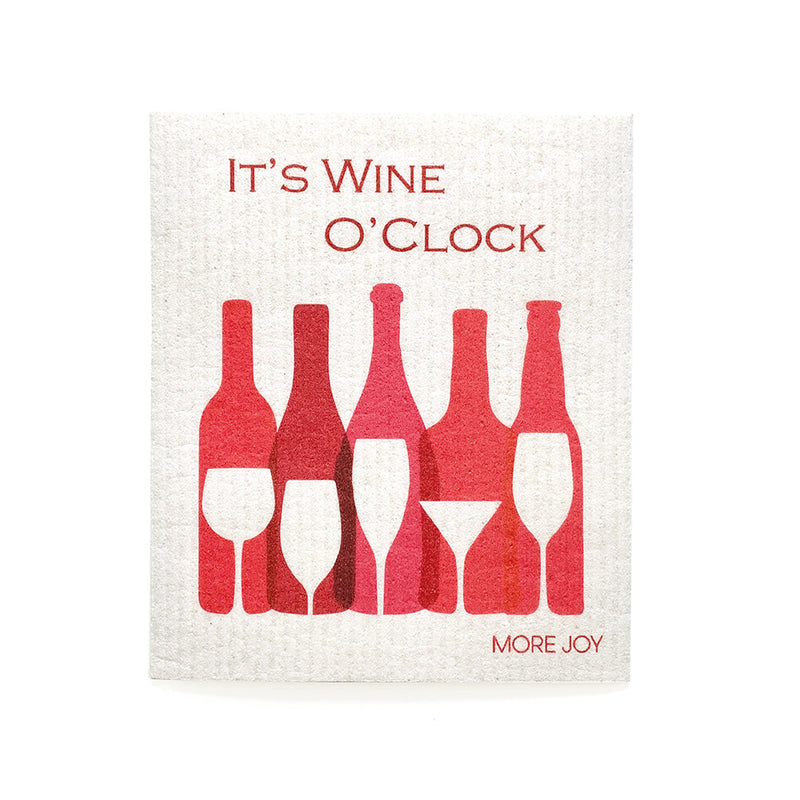 Wine O'Clock Swedish Dishcloth-zoom-