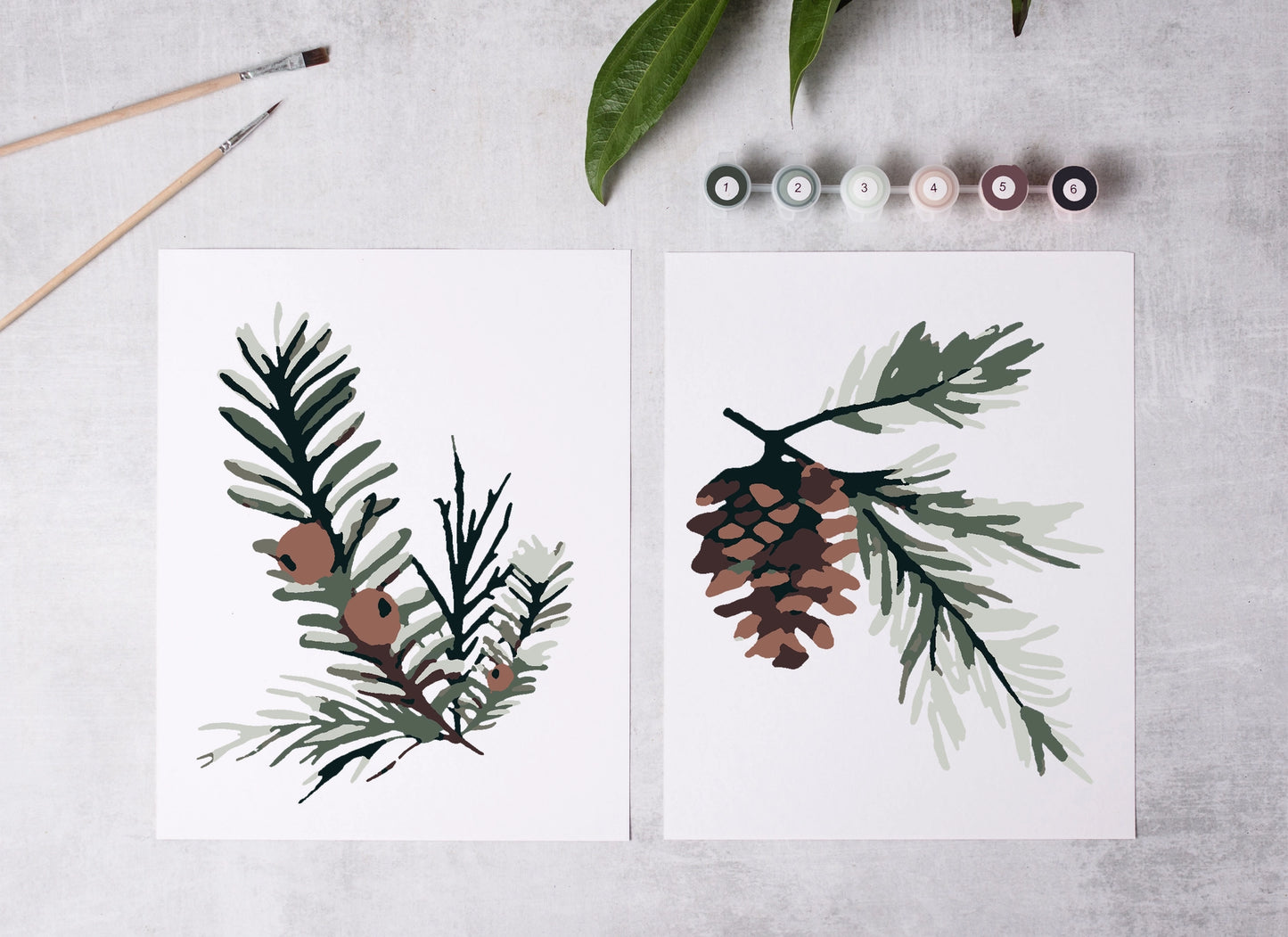 Winter Greenery Paint-By-Numbers Kit