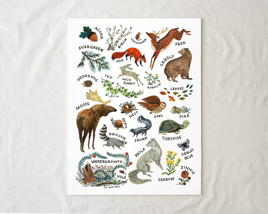 Woodland Alphabet Art Print-1