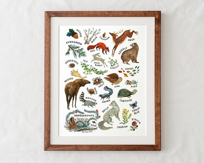 Woodland Alphabet Art Print-zoom-