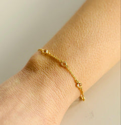 April Birthstone Crystal Bracelet | Sterling Silver & Gold Gemstone Jewelry - Aware House