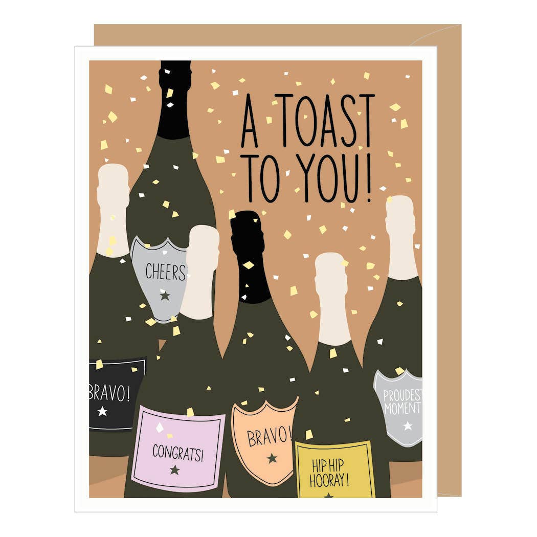 Champagne Toast To You Congratulations Card-zoom-1