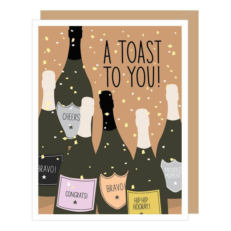 Champagne Toast To You Congratulations Card-zoom-